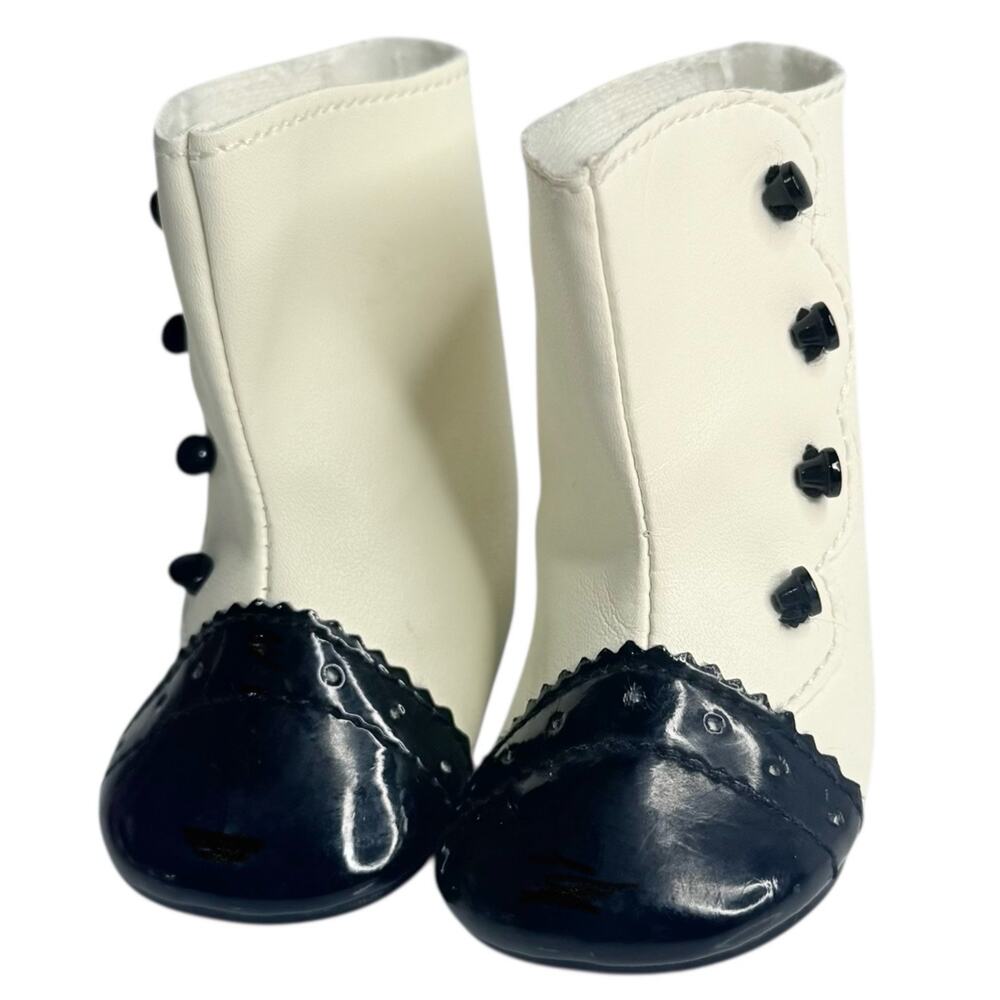 American Girl Rebecca Meet Shoes White Black Button Boots Marie Grace Accessory